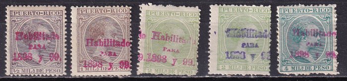 Puerto Rico  - 1898/1899 - Autoriseret - Edifil 150/166 - Ufuldstændig serie