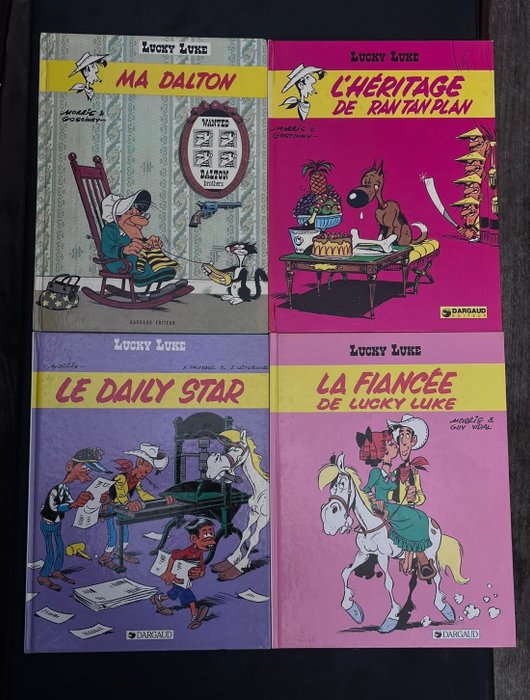 Lucky Luke - 4x C - 4 Album - Første udgave - 1971/1985