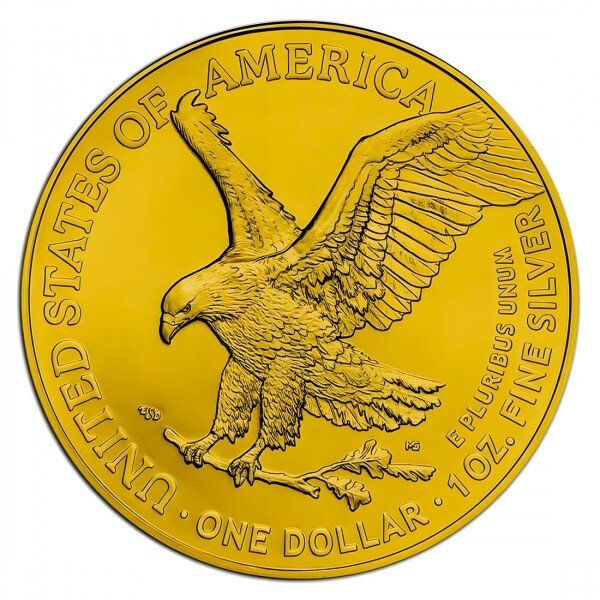 Förenta staterna. 1 Dollar 2024 Silver Eagle - Trump Survivor - 24k Gold Gilded, 1 Oz (.999)  (Ingen mindstepris)