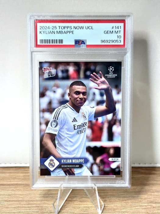 2024-25 Topps Now UCL Kylian Mbappé, Welcome to Real Madrid PSA 10 Graded card