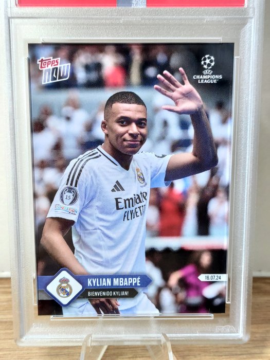 2024-25 Topps Now UCL Kylian Mbappé, Welcome to Real Madrid PSA 10 Graded card