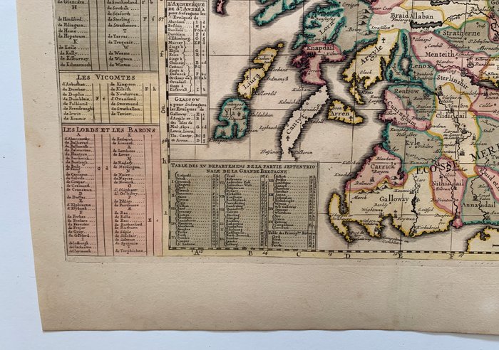 Scotland - Skotland; H. Chatelain - Nouvelle Carte D'Ecosse, ou L'on Fait Observer L'Etate De Nobelesse Les Villes, et Les Bourgs Qui - 1701-1720