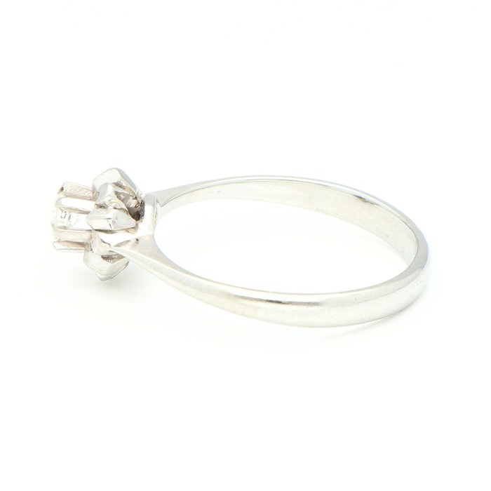 Ring - 18 kraat Hvidguld Diamant (Natur)