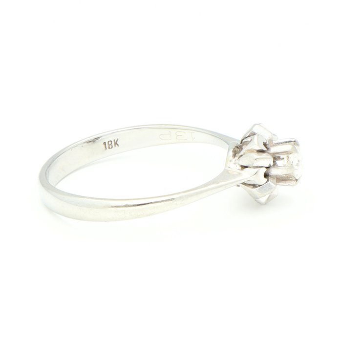 Ring - 18 kraat Hvidguld Diamant (Natur)