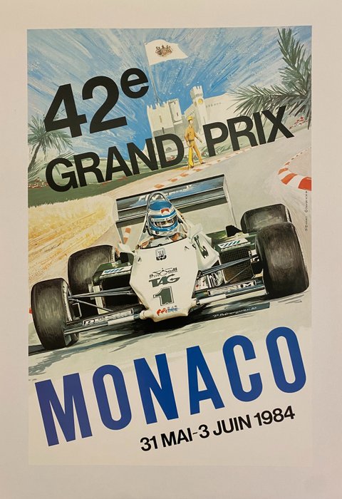 Pierre Berenguier - 42° Gran Prix Monaco - 31 MAI/3 JUIN 1984 (linen backed on canvas) - 1980‹erne