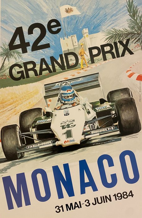 Pierre Berenguier - 42° Gran Prix Monaco - 31 MAI/3 JUIN 1984 (linen backed on canvas) - 1980‹erne