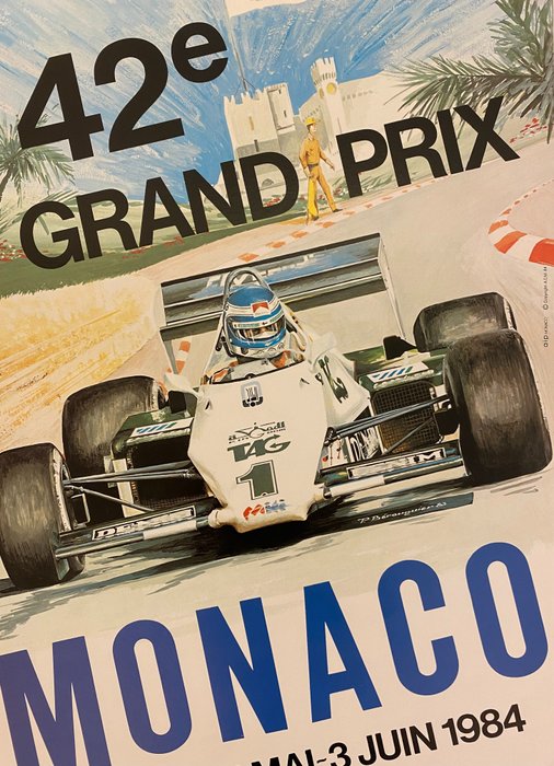 Pierre Berenguier - 42° Gran Prix Monaco - 31 MAI/3 JUIN 1984 (linen backed on canvas) - 1980‹erne