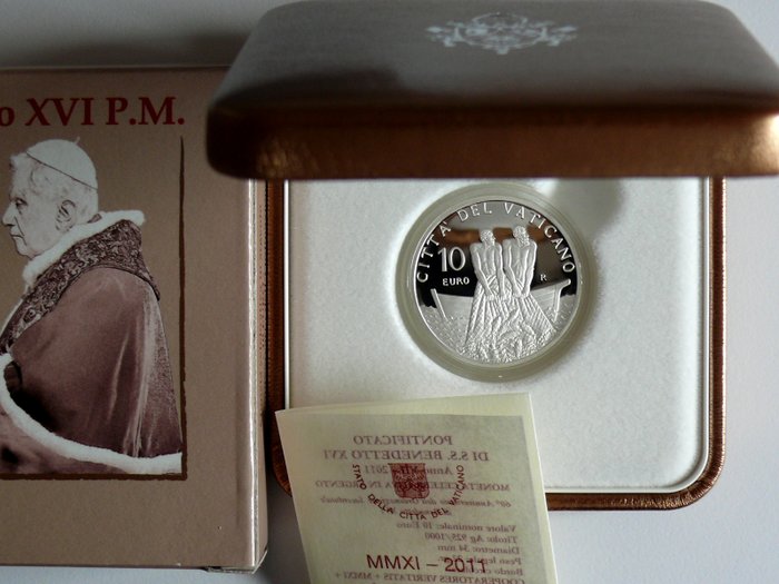 Vatikanstaten. 10 Euro 2011 "Pristerjubiläum vom Papst Benedikt XVI" Proof  (Ingen mindstepris)