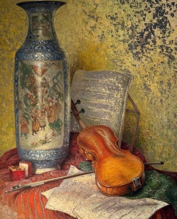 Pierre Roig (1905-1963) - Nature morte au violon