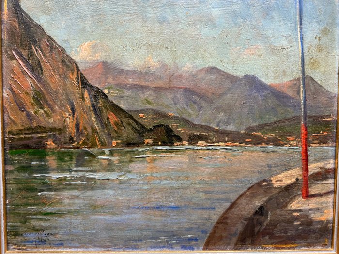 Giuseppe Uva (1847-1937) - Lago di Lugano