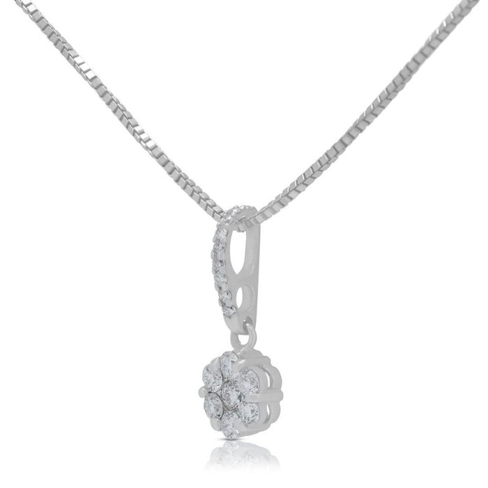 Vedhæng - 18 kraat Hvidguld -  0.41ct. tw. Diamant (Natur)