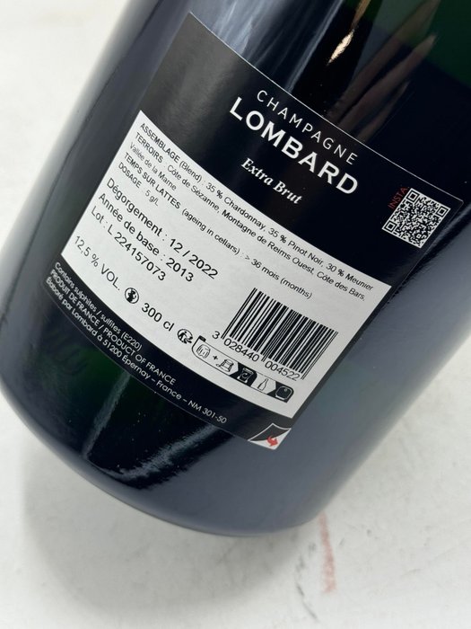 Lombard - Champagne Extra Brut - 1 Dobbelt Magnum/Jeroboam (30 L)