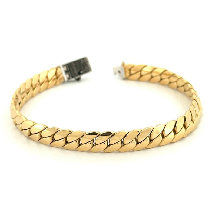 Handmade - Armbånd - Groumette - 13.1 g - 18 kraat Gulguld, Hvidguld