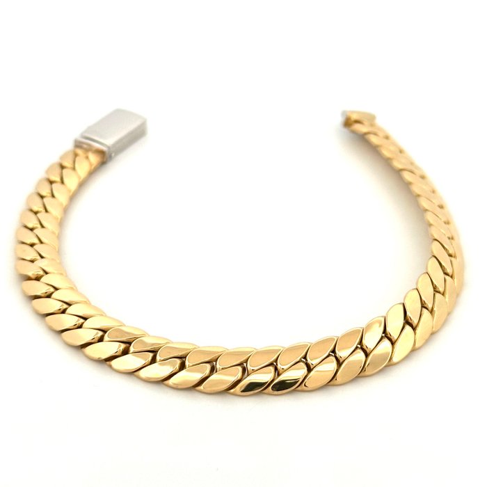 Handmade - Armbånd - Groumette - 13.1 g - 18 kraat Gulguld, Hvidguld