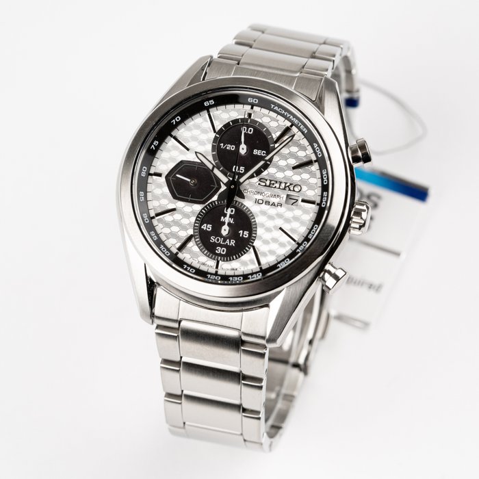 Seiko - White Solar Chronograph Watch - Brand New - Ingen mindstepris - SSC769P1 - Mænd - 2011-nu