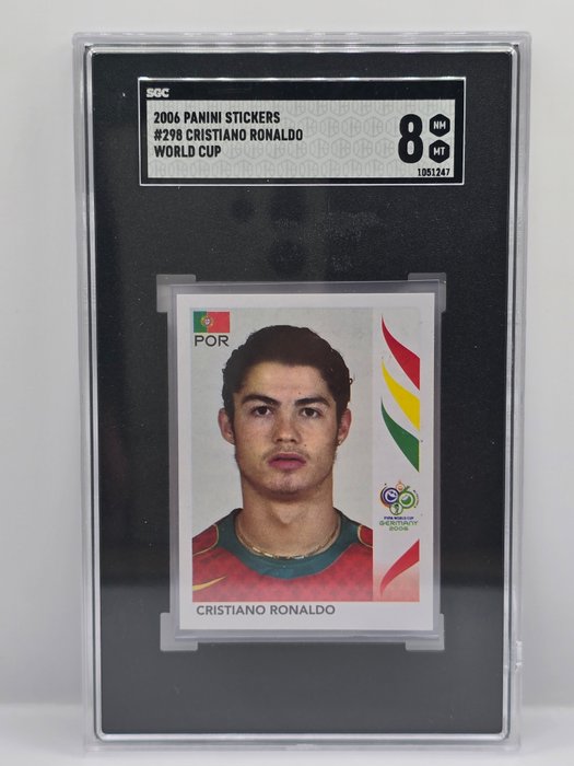 2006 Panini World Cup Cristiano Ronaldo #298 Rookie SGC 8 Graded sticker