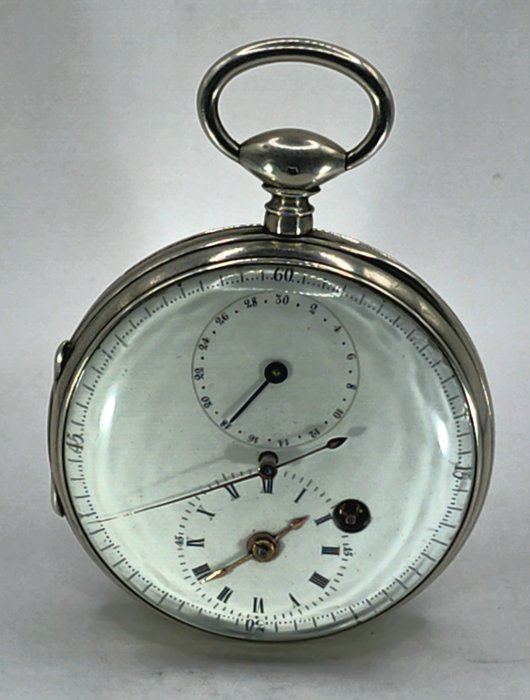 Breguet a Paris - Silber Taschenuhr - Spezialwerk - Tageskalender - Zentralsekunde - Frankrig omkring 1810