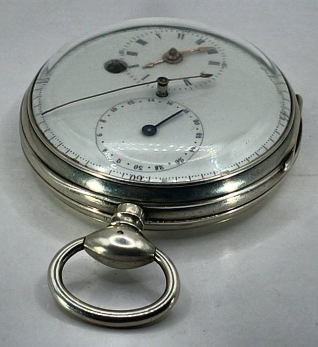 Breguet a Paris - Silber Taschenuhr - Spezialwerk - Tageskalender - Zentralsekunde - Frankrig omkring 1810