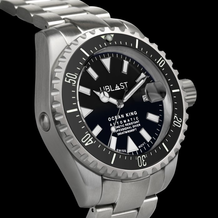 Ublast - Ocean King - Sub 200 ATM - UBOK45200BL - Automatic Swiss MOVT - Mænd - Ny