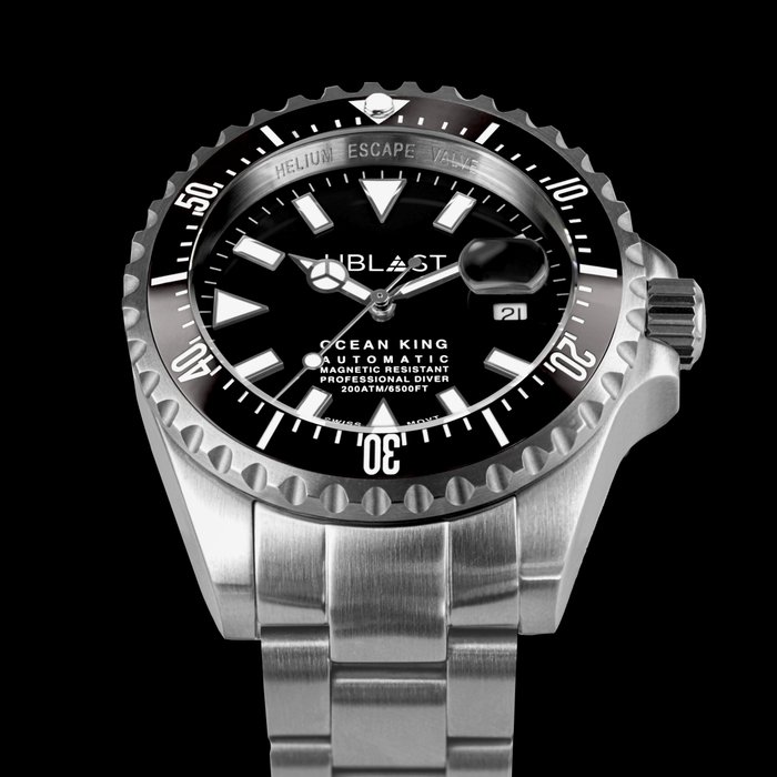 Ublast - Ocean King - Sub 200 ATM - UBOK45200BL - Automatic Swiss MOVT - Mænd - Ny