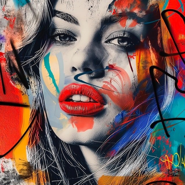 PLM-Art - Woman Red lips