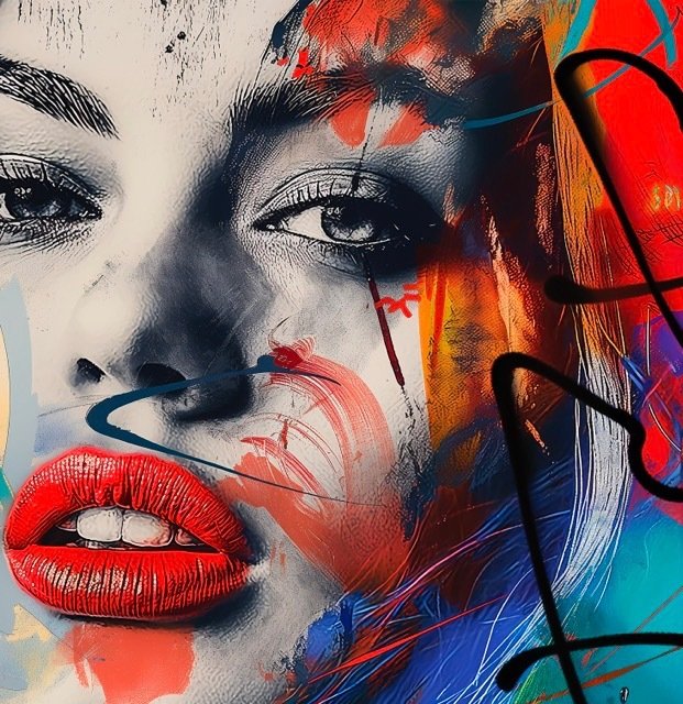 PLM-Art - Woman Red lips