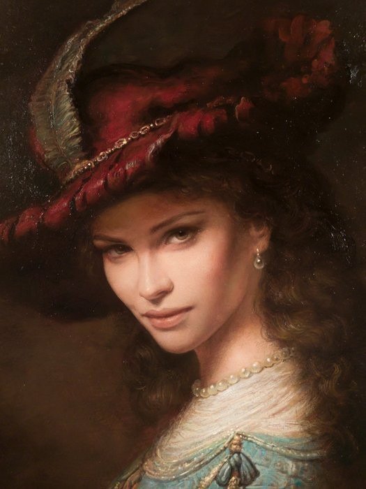 Piotr Topolski - (XX-XXI) - Woman in a red hat