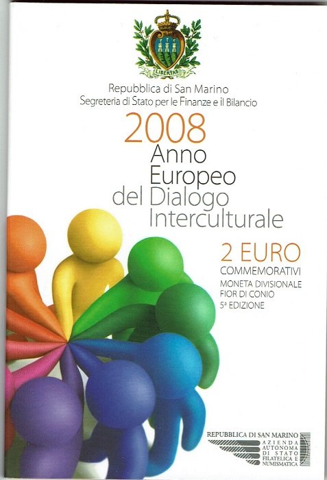 San Marino 2 Euro 2008 "Dialogo Interculturale"  (Ingen mindstepris)