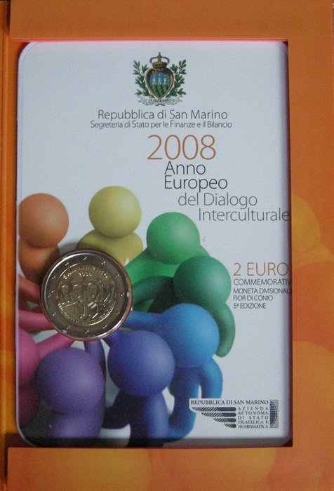 San Marino 2 Euro 2008 "Dialogo Interculturale"  (Ingen mindstepris)