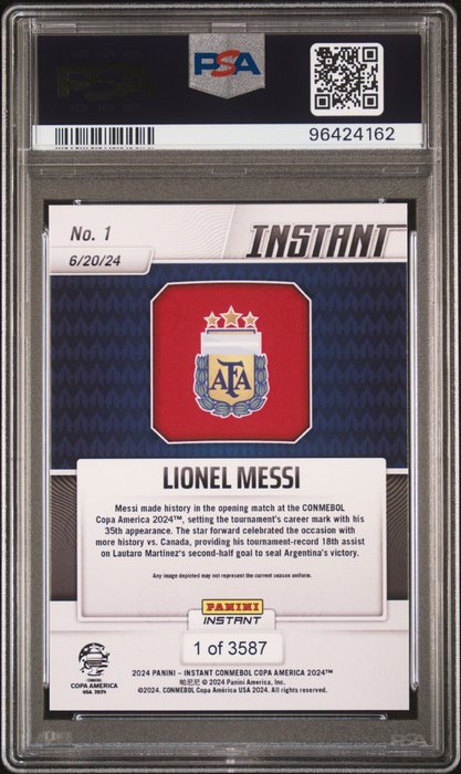 2024 Panini Instant Copa America Lionel Messi #1 PSA 10 - 1 Graded card