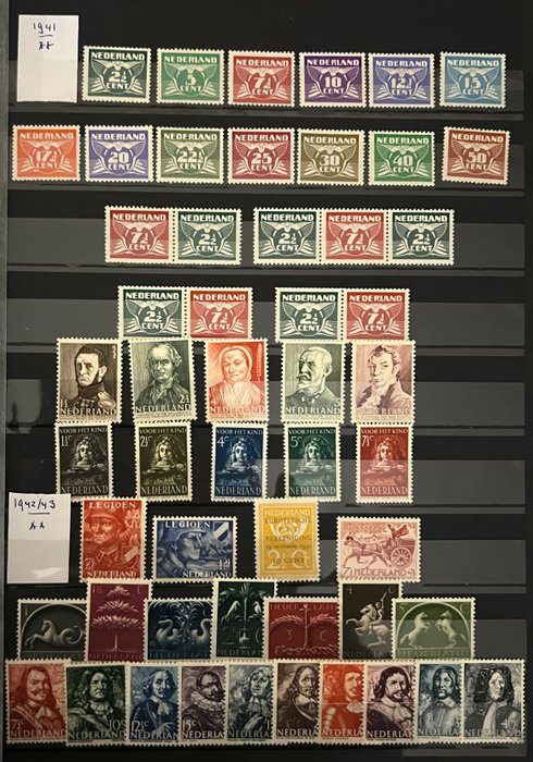 Holland 1941/2001 - samling i ny lagerbog - NVPH nr 379-1950 + guldenzegels 2001