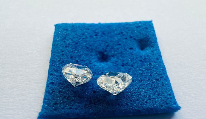 Ingen mindstepris - 2 pcs Diamant  (Natur)  - 048 ct - Pude - E F - VVS1 - Gemological Institute of America (GIA)