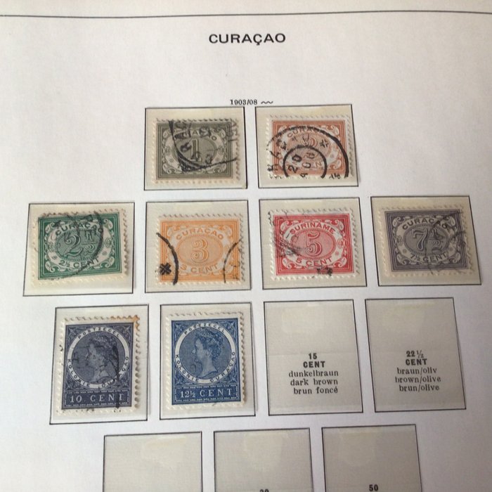 Curaçao 1873/1948 - Indsamling af porto, luftpoststempler på ark