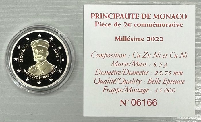 Monaco 2 Euro 2022 "Albert Ier" Proof