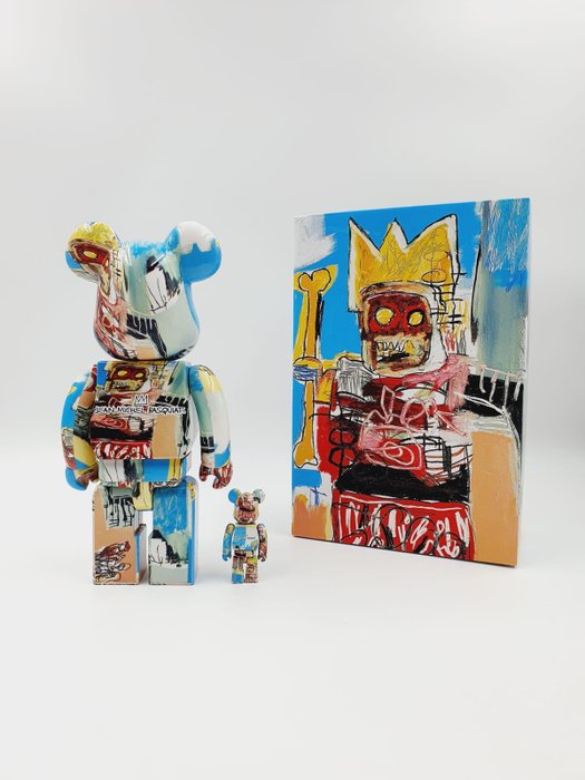 Medicom Toy X Jean Michel Basquiat - MedicomBe@rbrick 400% + 100% " Robot King" Bearbrick 2020