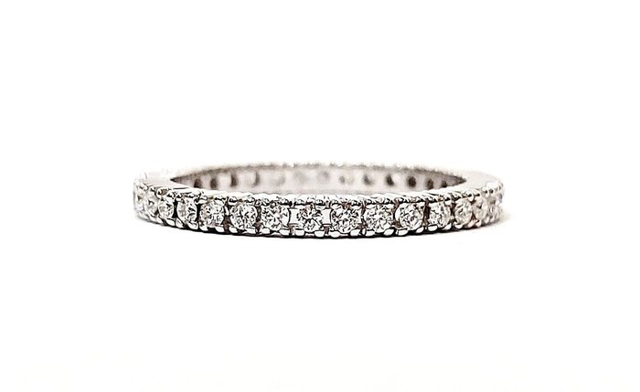 Ring - 18 kraat Hvidguld -  0.97ct. tw. Diamant (Natur)  - Eternity Ring guld