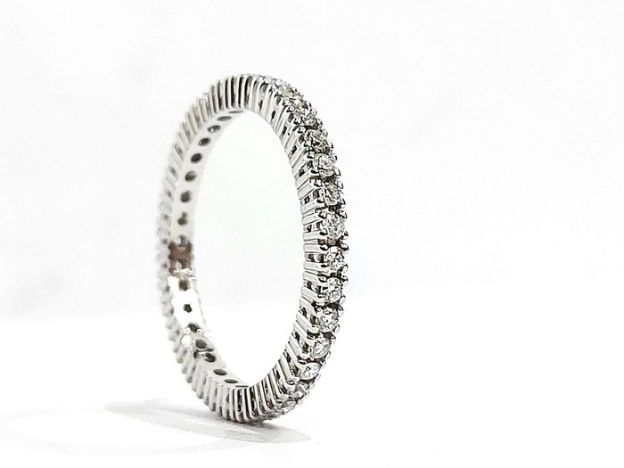 Ring - 18 kraat Hvidguld -  0.97ct. tw. Diamant (Natur)  - Eternity Ring guld