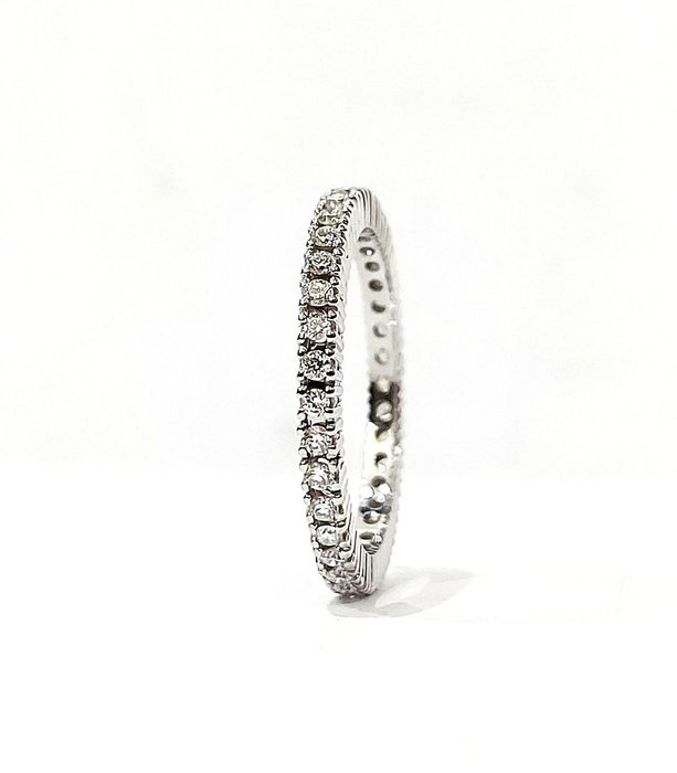 Ring - 18 kraat Hvidguld -  0.97ct. tw. Diamant (Natur)  - Eternity Ring guld