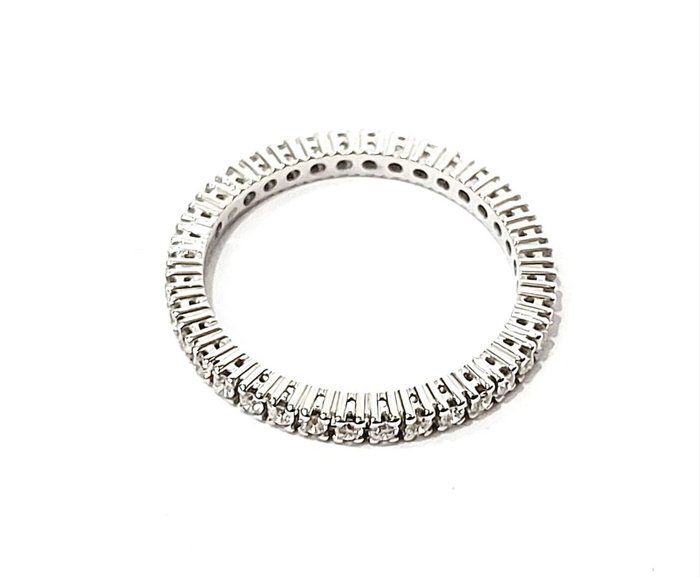 Ring - 18 kraat Hvidguld -  0.97ct. tw. Diamant (Natur)  - Eternity Ring guld