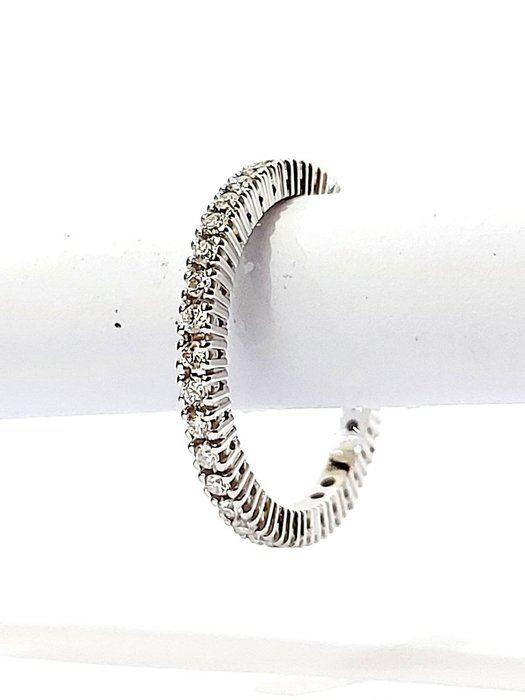 Ring - 18 kraat Hvidguld -  0.97ct. tw. Diamant (Natur)  - Eternity Ring guld