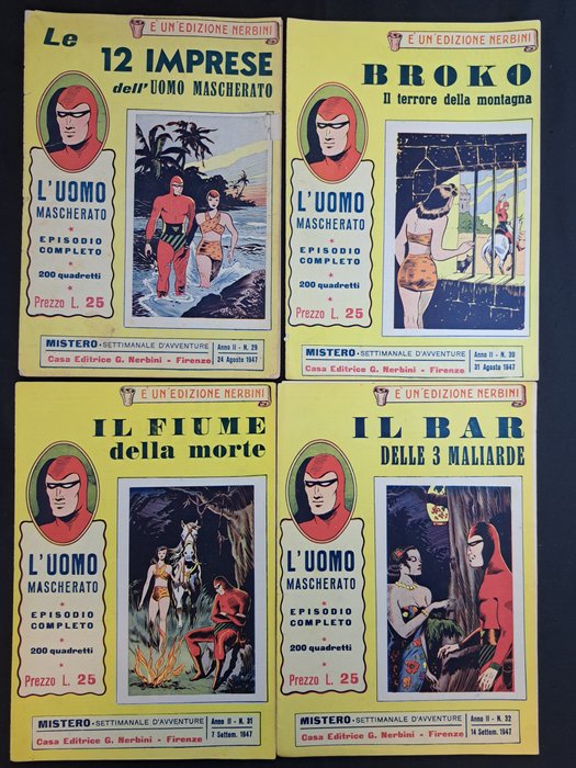 Mistero Nerbini - Mandrake L'Uomo Mascherato Cino e Franco - 18 Comic - Første udgave - 1947