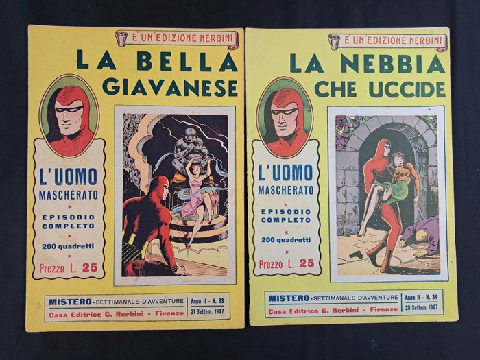 Mistero Nerbini - Mandrake L'Uomo Mascherato Cino e Franco - 18 Comic - Første udgave - 1947