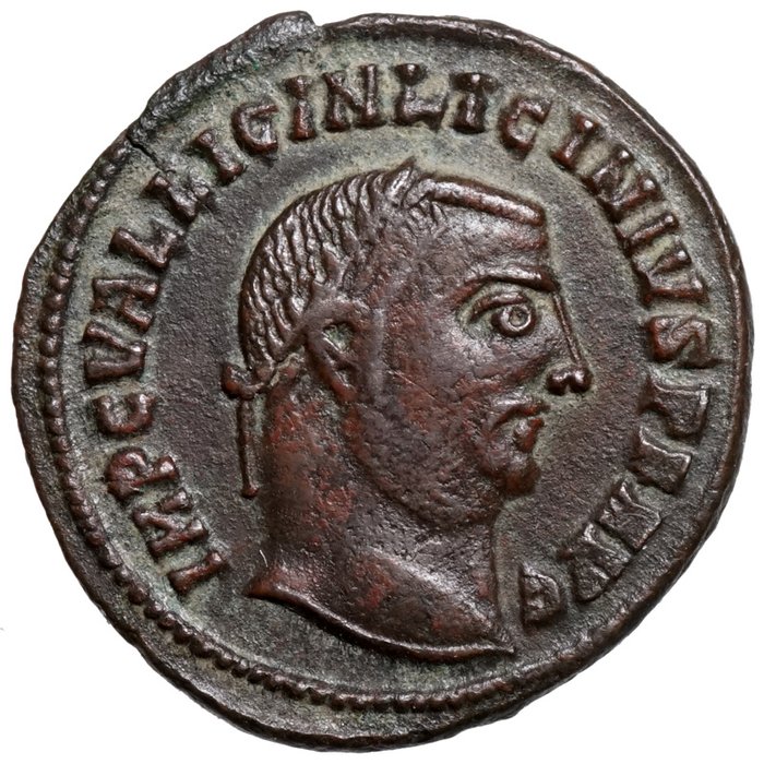 Romarriket. Licinius I (AD 308-324). Follis Alexandria, JUPITER mit Adler  (Ingen mindstepris)