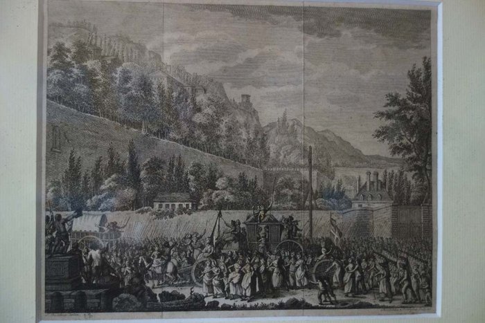 Reinier Vinkeles (1741–1816) - Le retour de Louis XVI et de Marie-Antoinette arrêtés à Varenne