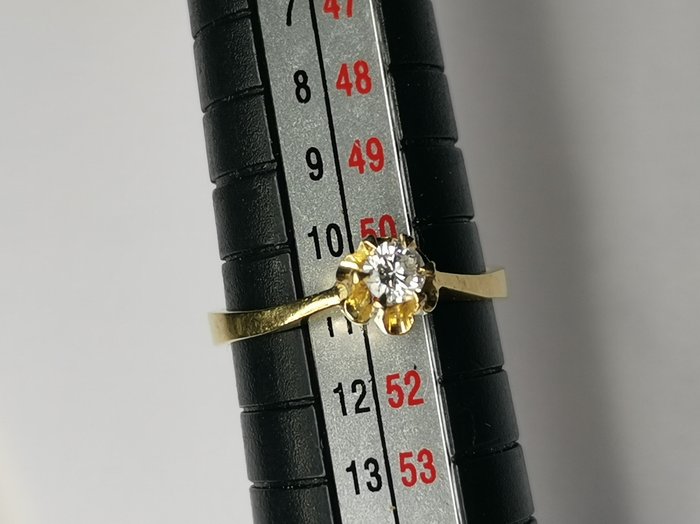 Ring - 18 kraat Gulguld Diamant (Natur)