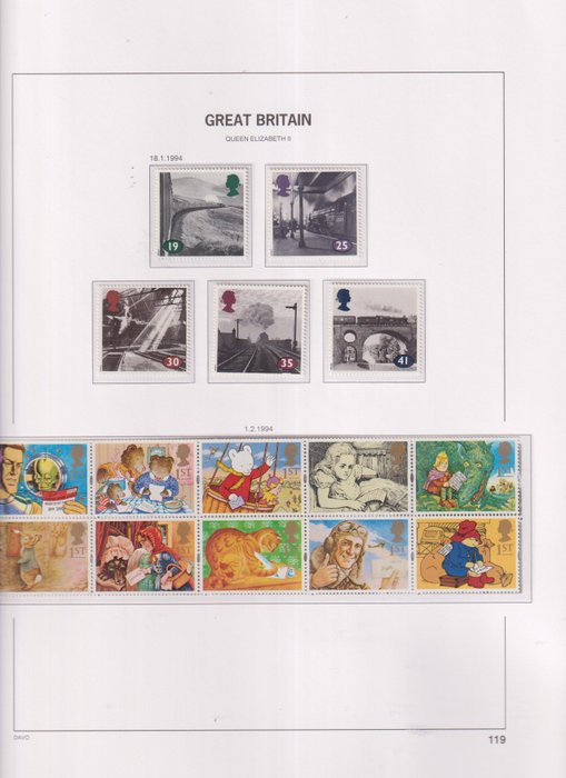 Storbritannien 1994/2003 - Samling i DAVO LX preprint album inkl