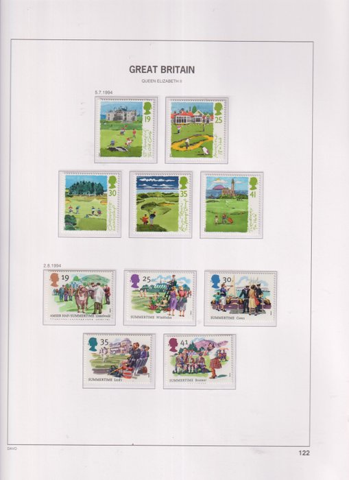 Storbritannien 1994/2003 - Samling i DAVO LX preprint album inkl