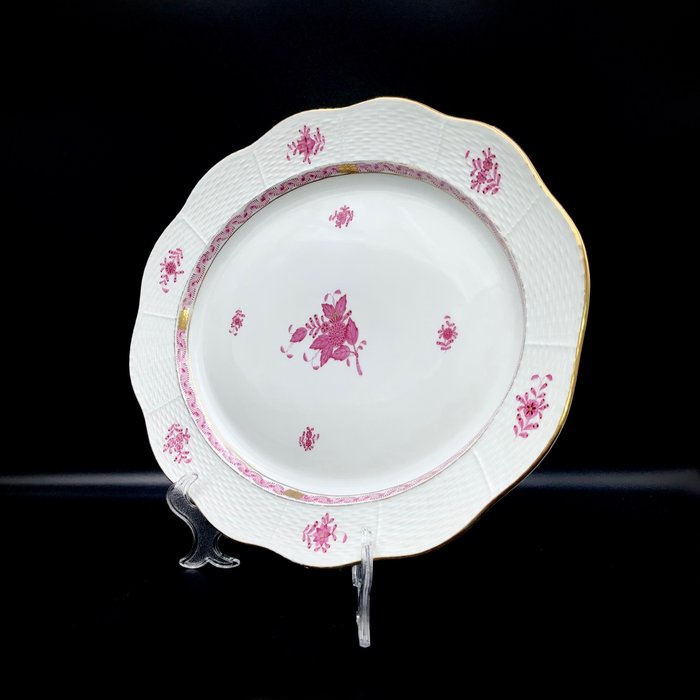 Herend - Exquisite Large Serving Platter (41,5 cm) - "Chinese Bouquet Apponyi Pink" - Platte - Håndmalet porcelæn