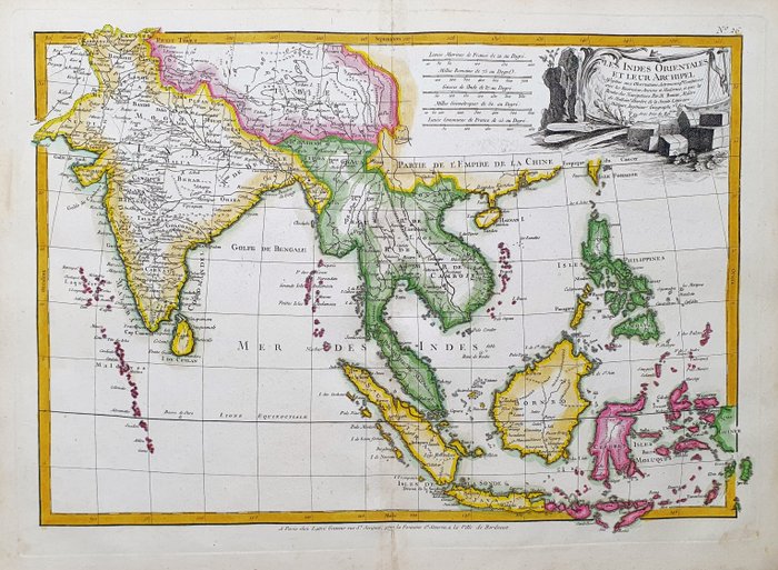 Asien - Østindien / Maslaaysia / Filippinerne / Indonesien / Vietnam; G. Rizzi Zannoni / Janvier / Lattre - Les Indes Orientales et leur Archipel - 1761-1780