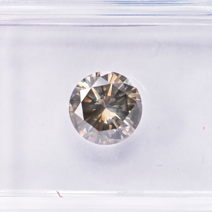 Ingen mindstepris - 1 pcs Diamant  (Naturfarvet)  - 1.13 ct - Rund - Fancy Brun Grå - SI2 - International Gemological Institute (IGI)